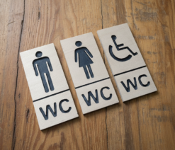 Ahşap Dekoratif Tuvalet Tabelası