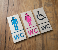 Ahşap Dekoratif Tuvalet Tabelası