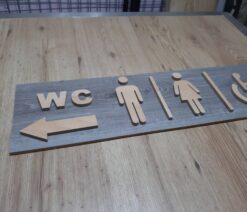 Ahşap Tuvalet Tabelası