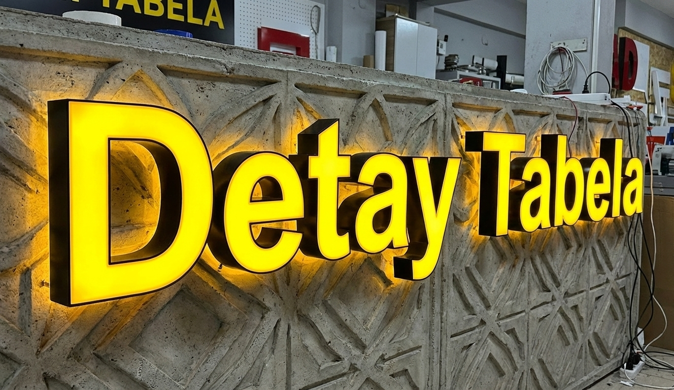 Sarı Pleksi Işıklı Tabela