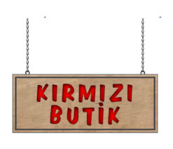 Ahşap Butik Tabelası