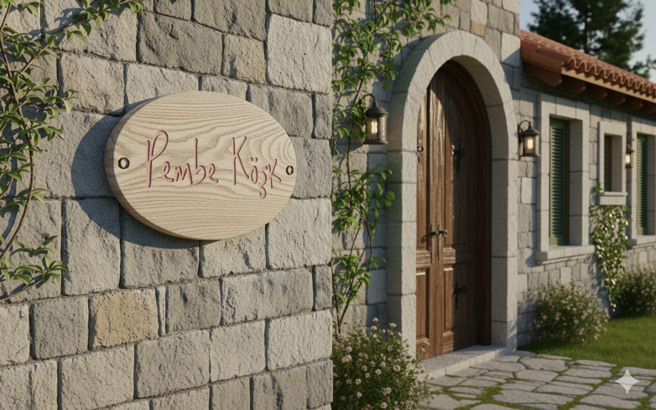 oval-ahşap-tabela-villa