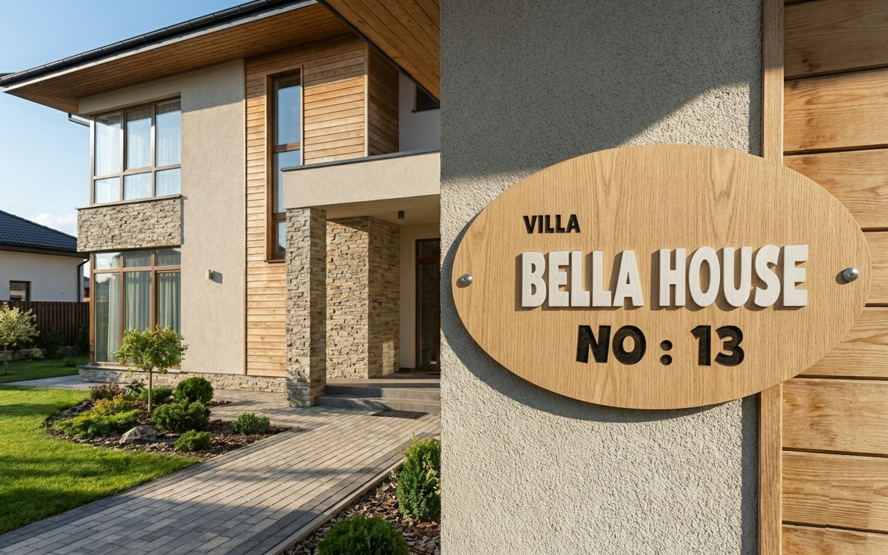 oval-ahşap-tabela-villa